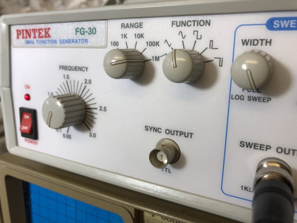 Set the function generator frequency controls as needed.